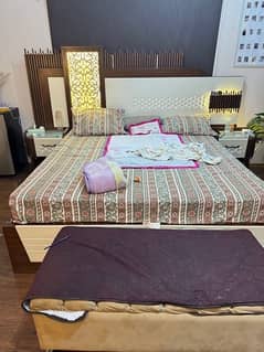 Bed set | king size bed | bed| wooden bed | bedroom   set | 4 pcs set