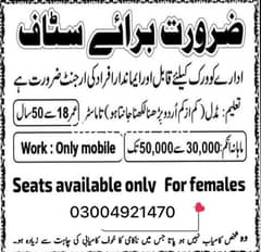 staff required for male and female on online work