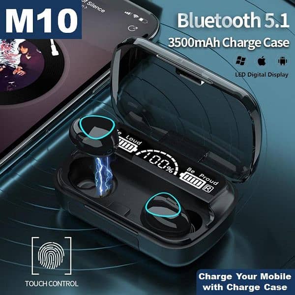 M10 Pro TWS  Earbuds 1