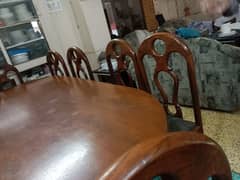 Dining table solid wood with 10 chairs