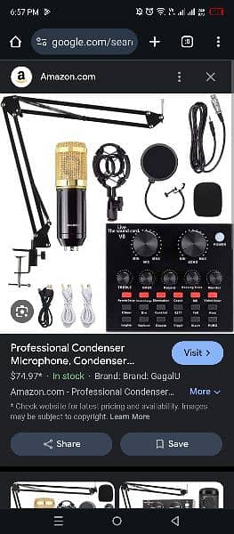 Professional Condenser Microphone BM800 with all equipments 0