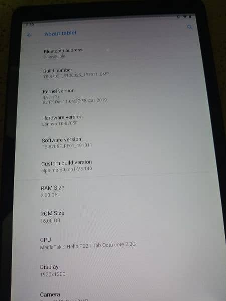 Lenovo Tab M8 HD minor shade and lines or panel 5