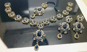 Gold Plated Party Wear Set with real Zircons - Very Fine Quality 0