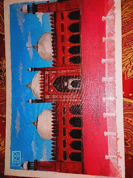 Badshahi Mosque Lahore painting of acrylic paint 1