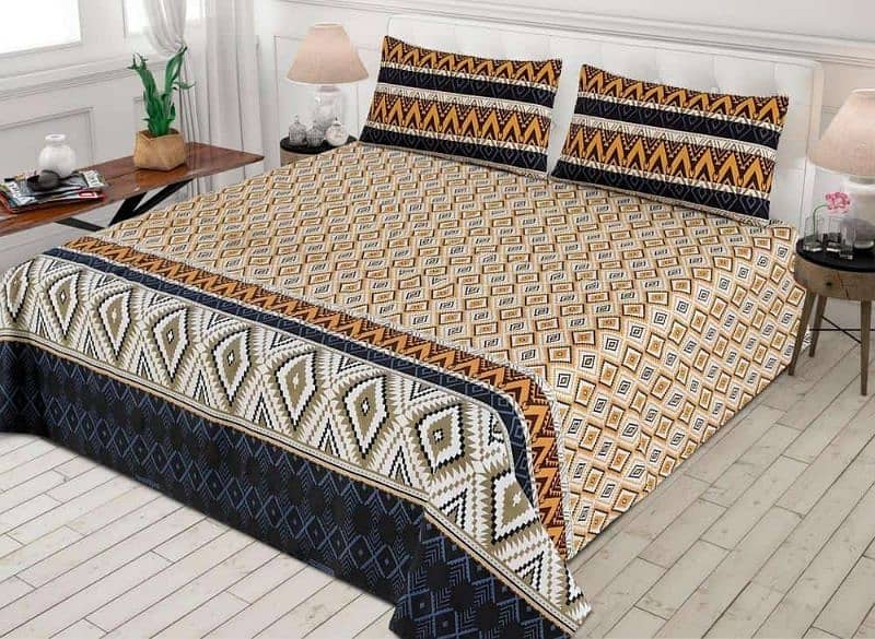 3 Piece Cotton Printed Double Bedsheets 3