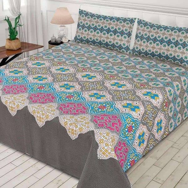 3 Piece Cotton Printed Double Bedsheets 6