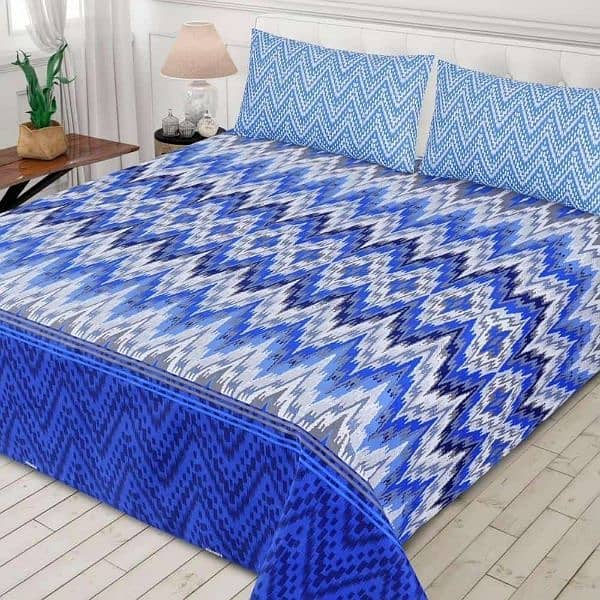 3 Piece Cotton Printed Double Bedsheets 10