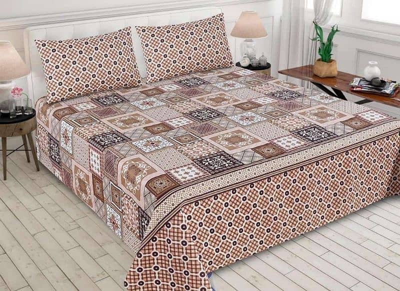 3 Piece Cotton Printed Double Bedsheets 11