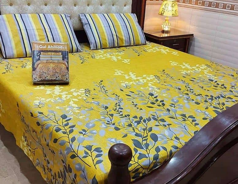 3 Piece Cotton Printed Double Bedsheets 13