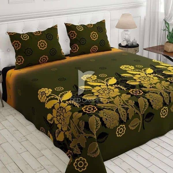 3 Piece Cotton Printed Double Bedsheets 14