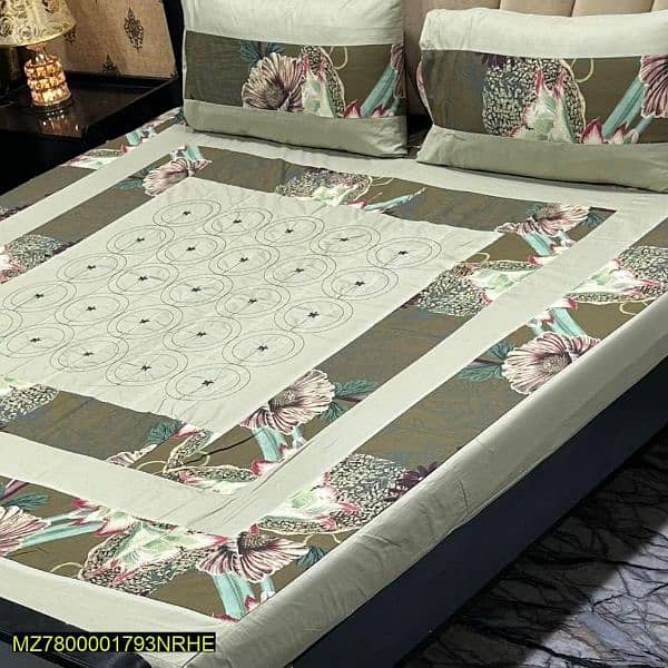 3 pcs cotton sotton patchwork double bedsheet 0