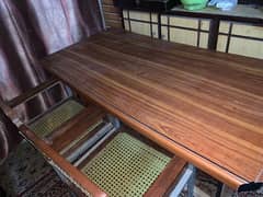 All Wood Study Table With 2 Chairs