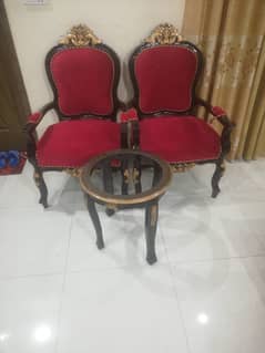 2 Bedroom chair  with table new