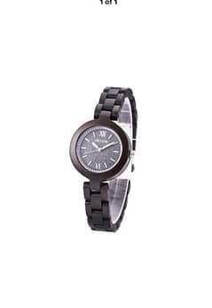 Women water resistant wood analog watch 0