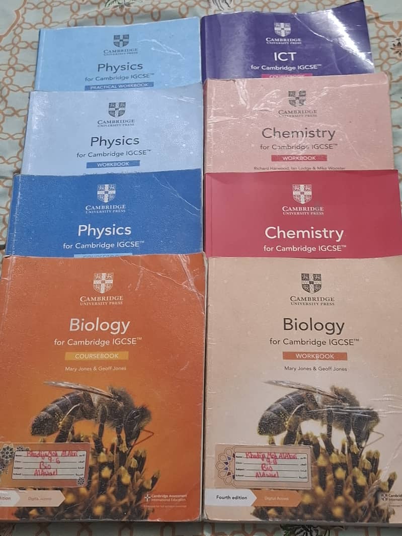 O Level IGCSE Books,Coursebooks, workbooks, Physics Bio Chemistry ICT 1