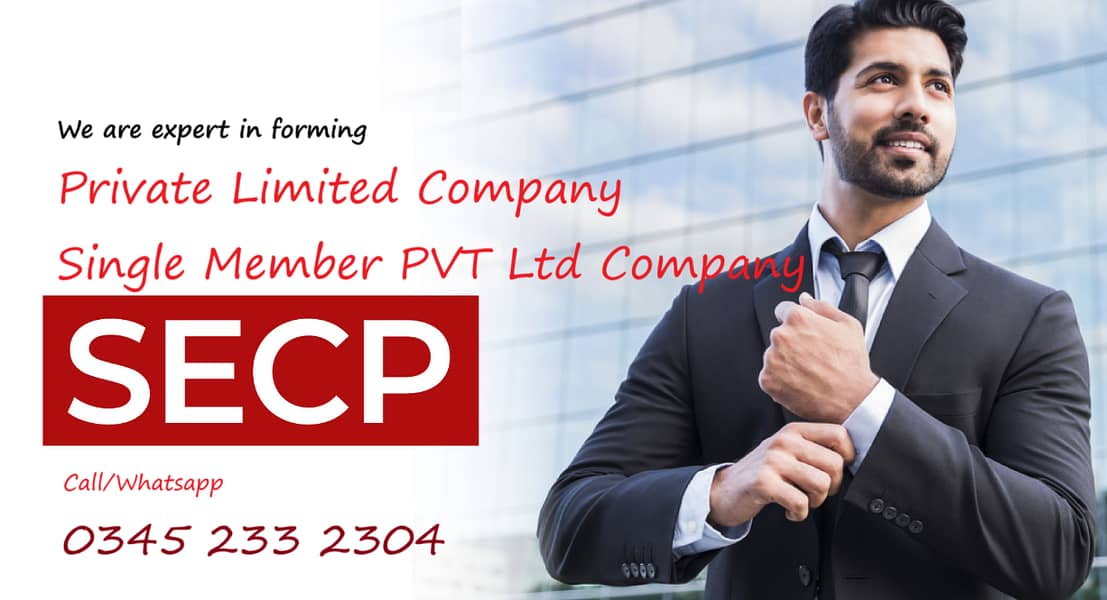 PRIVATE LTD COMPANY REGISTRATION, INCOME TAX RETURNS, NTN, FBR, SECP 0