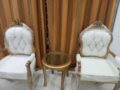 New Room Chairs with Center Table Golden Deco Paint Chair