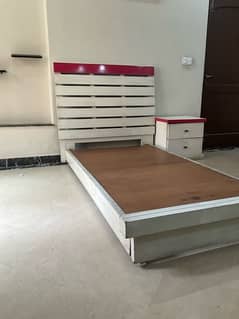 2 Single Beds and 1 Side Table For sale