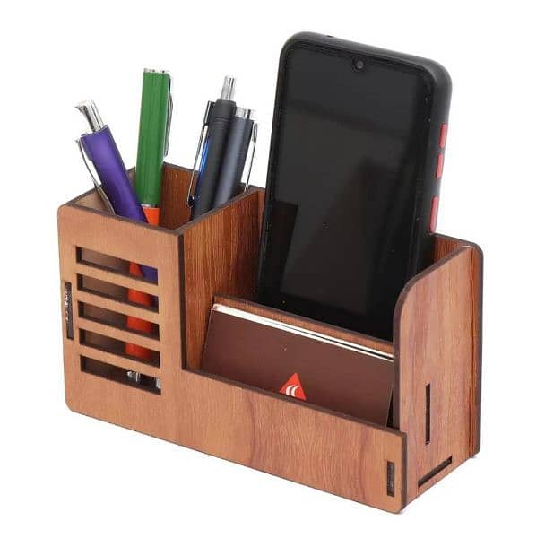 1 pc mobile holder wooden desk organizer 3