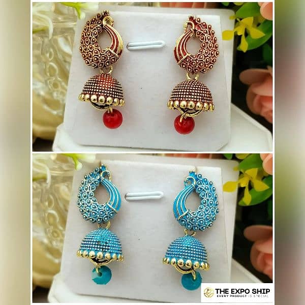 Fancy Indian peacock  jhumki
Available in Nine Colours 1