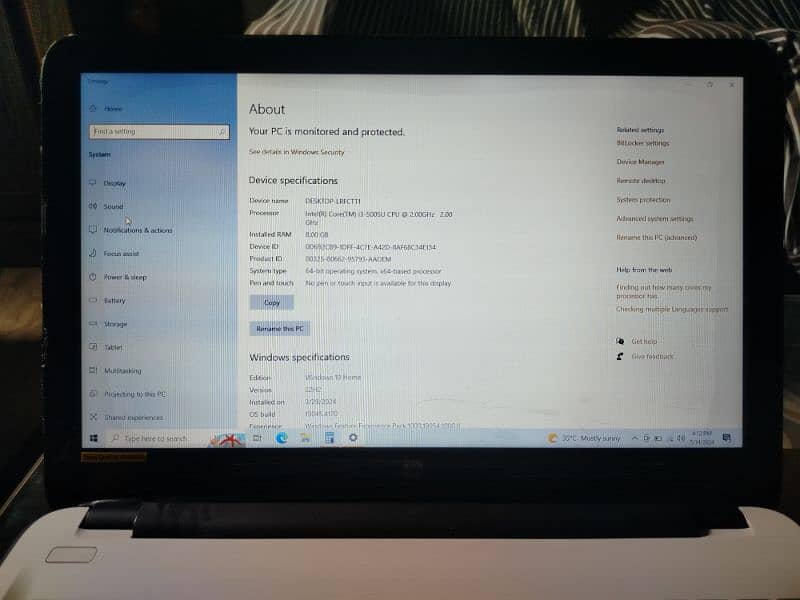 Hp pavilion i3 5th gen (256/8) 10