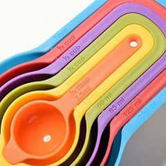 Plastic Measuring Cups Spoons Set 6 Pcs 0