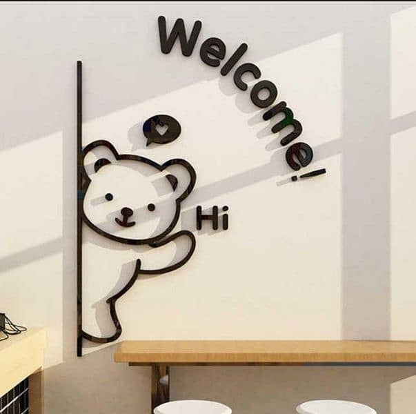 Welcome teddy wall design art 0