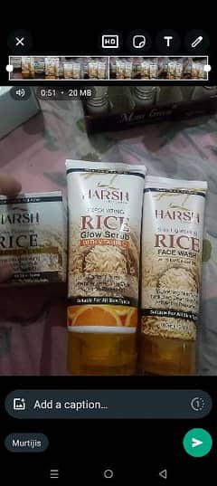 combo set of rice face wash scrub and night cream 0