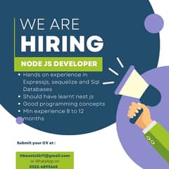 Nodejs developer | Softwarer Engineer | Full time job offer 0