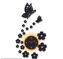 Butterfly Laminated Wall Clock With backlight