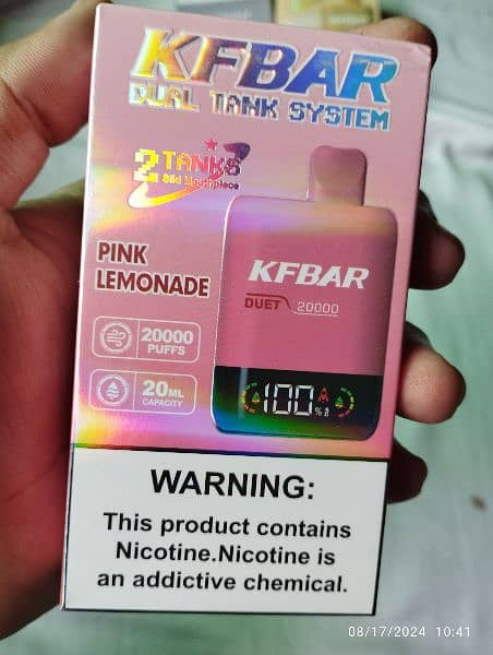 KFBar Dual Tank System 20,000 Puffs 5% disposable pod 2