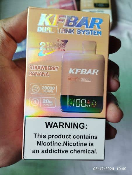 KFBar Dual Tank System 20,000 Puffs 5% disposable pod 3