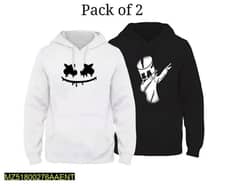 men's stitched fleece printed hoddies . pack of 2 with free homedeliver