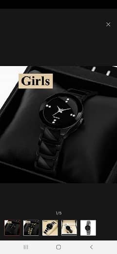 Silver/Black/Golden Classic Luxury Watch for Girls / Women