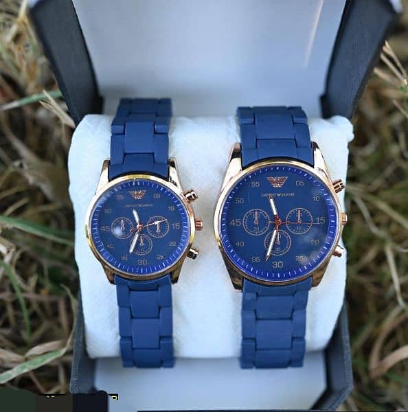 couple's chronograph watches-Blue 2