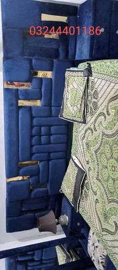 dark blue colour bed king size 0