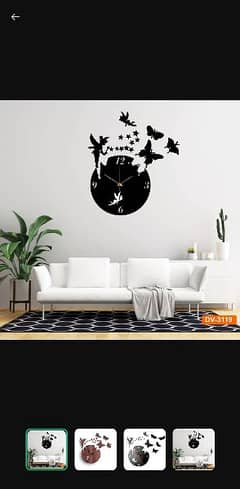 Butterfly Design Analogue Wall Clock With Light 0