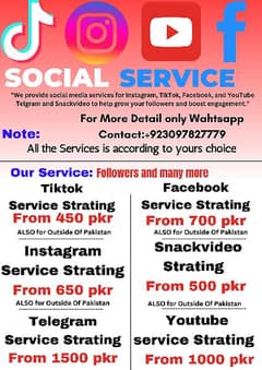 Social Media Serivces Available at low price