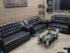 6 seater leather sofa set