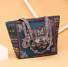 Ethnic Elephant Canvas Tote - Office & Travel Bag