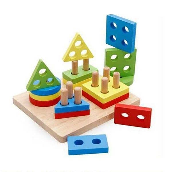 Wooden Puzzle toddler Toys shapes Sorter 3