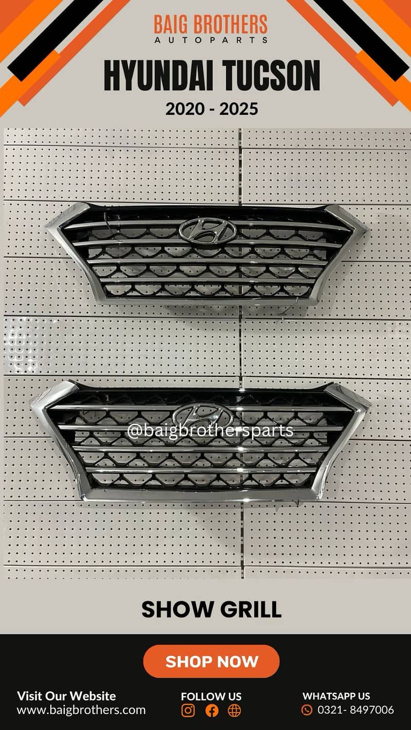 City Civic Haval H6 Mg Hs Kia Stonic Hyundai Tucson Bonnet Light Grill 7