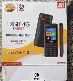 jazz digit 4g mobile with box charger and hanfrees