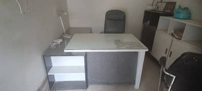 Office, Table with side cupboard and 3 Chairs Rs. 30,000/=