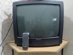 Coloured HITACHI television with remote - for sale 0