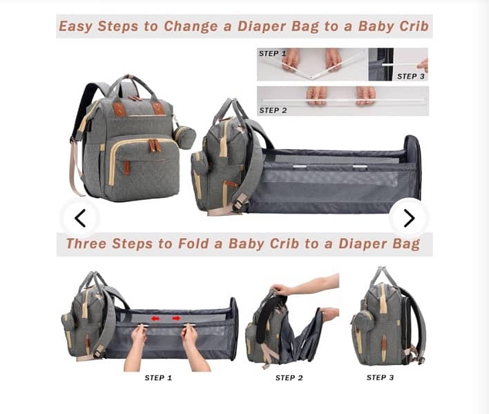 Baby Diaper Backpack with Changing Station 4