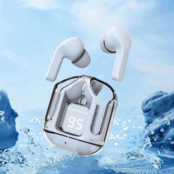 transparent Air 31 digital display case Earbuds with pouch 1