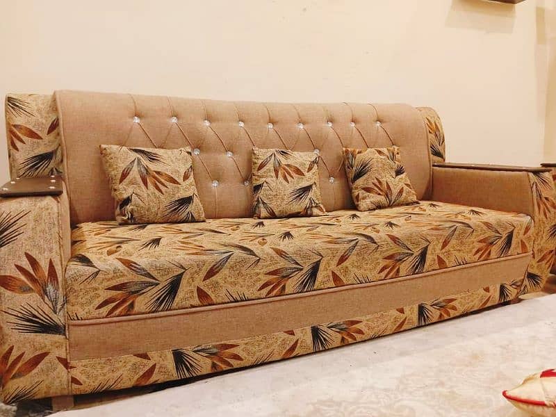 5 seater wooden sofa set 0