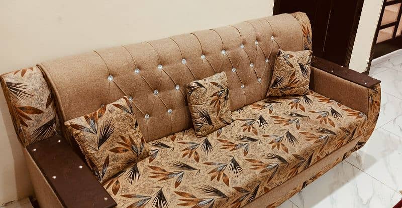 5 seater wooden sofa set 2