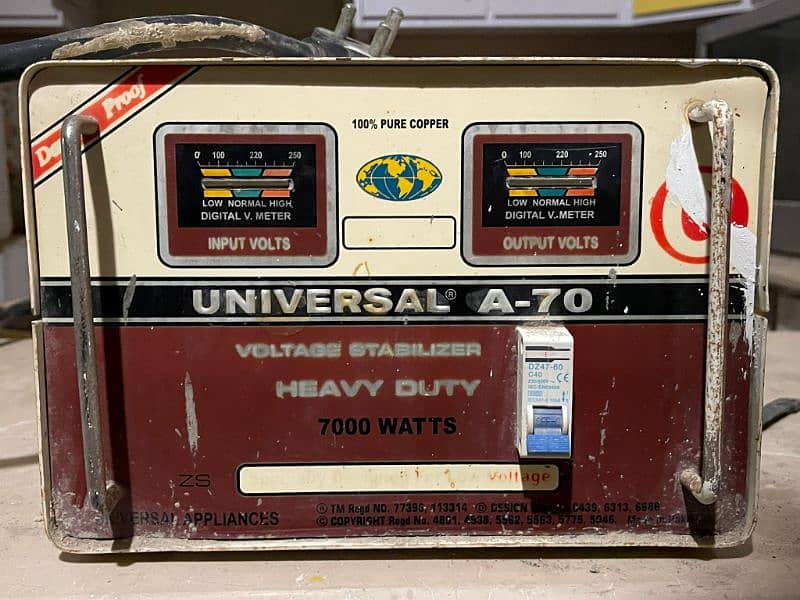 Universal A-70 heavy duty 7,000 watts  stabilizer with copper winding 1